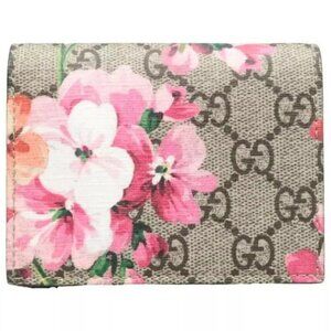Gucci Floral Pink and Beige Wallet
